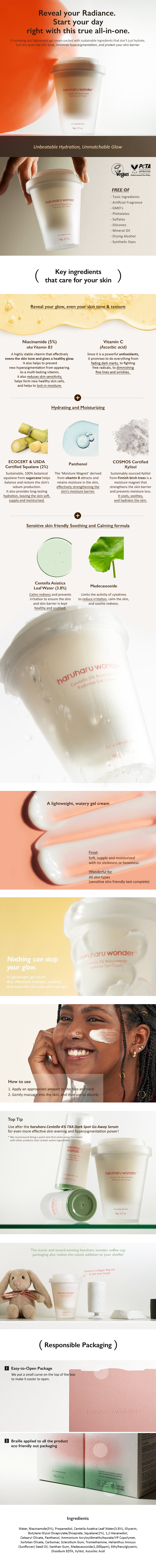 haruharu wonder Centella 5% Niacinamide Radiance Gel Cream 90g