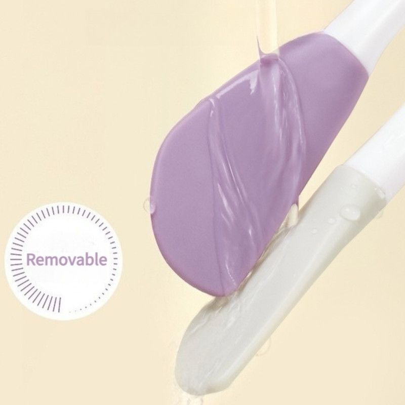 Double-Ended Silicone Mask Brush & Cleansing Facial Brush, Beauty Tool—Purple