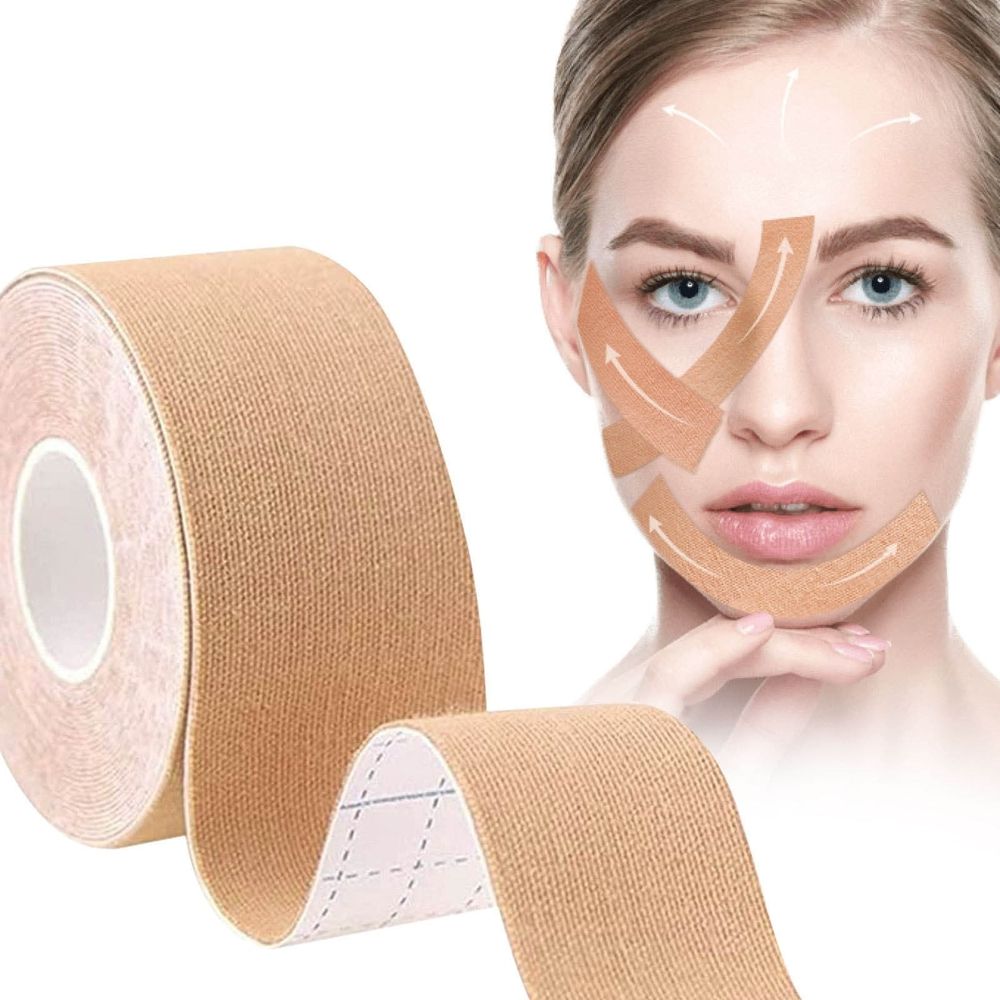 Facial Myofascial Lift Tape, Anti-Wrinkle Patches for Face Eye Neck Firming, 0.98x196.8 Inch Roll