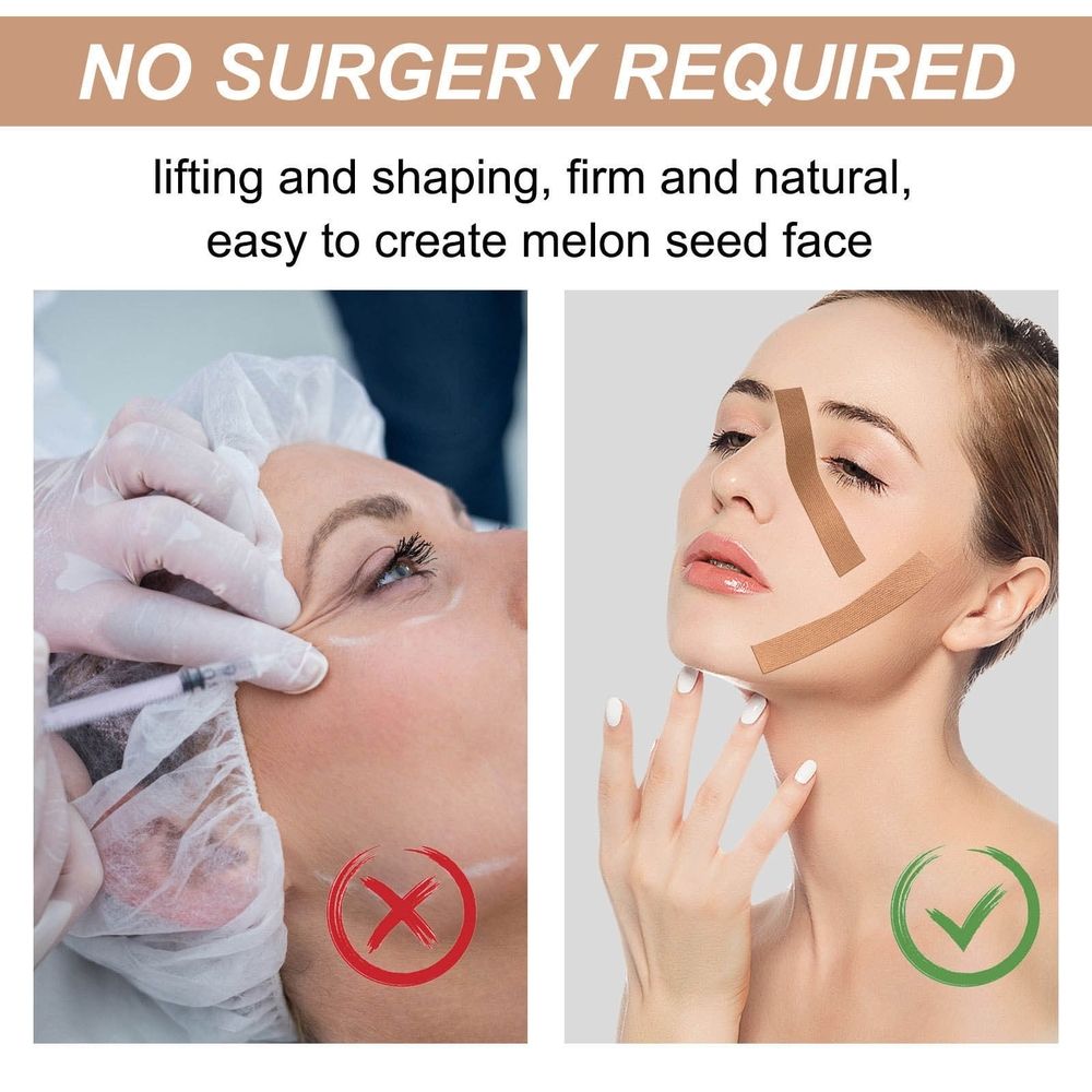 Facial Myofascial Lift Tape, Anti-Wrinkle Patches for Face Eye Neck Firming, 0.98x196.8 Inch Roll