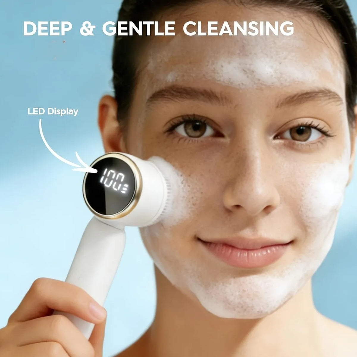 6-in-1 Electric Facial Cleanser, 3-Speed, LED Display(purple)