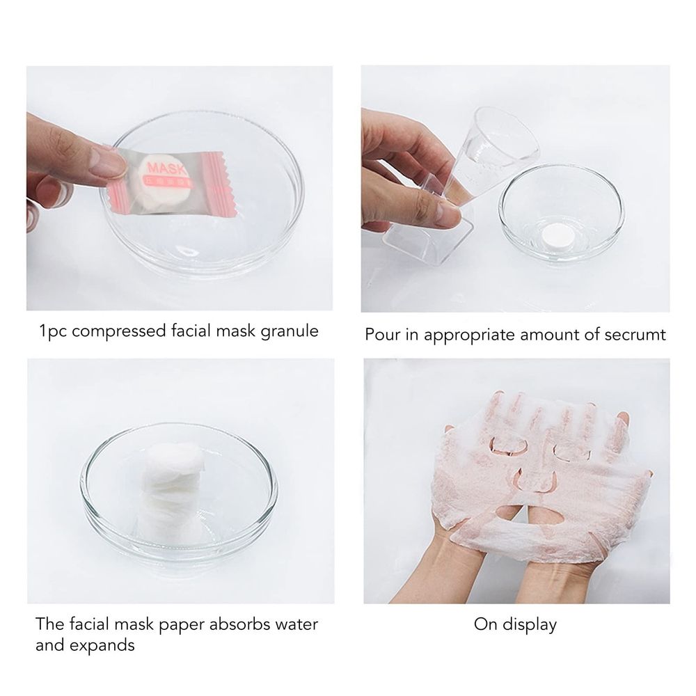 100Pcs Facial Mask Sheets, Compressed Cotton Facial Wrapped Paper, Disposable DIY Mask Paper Beauty Tool for Skin Care, Cotton Masks for Home, Travel