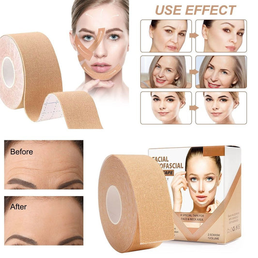 Facial Myofascial Lift Tape, Anti-Wrinkle Patches for Face Eye Neck Firming, 0.98x196.8 Inch Roll