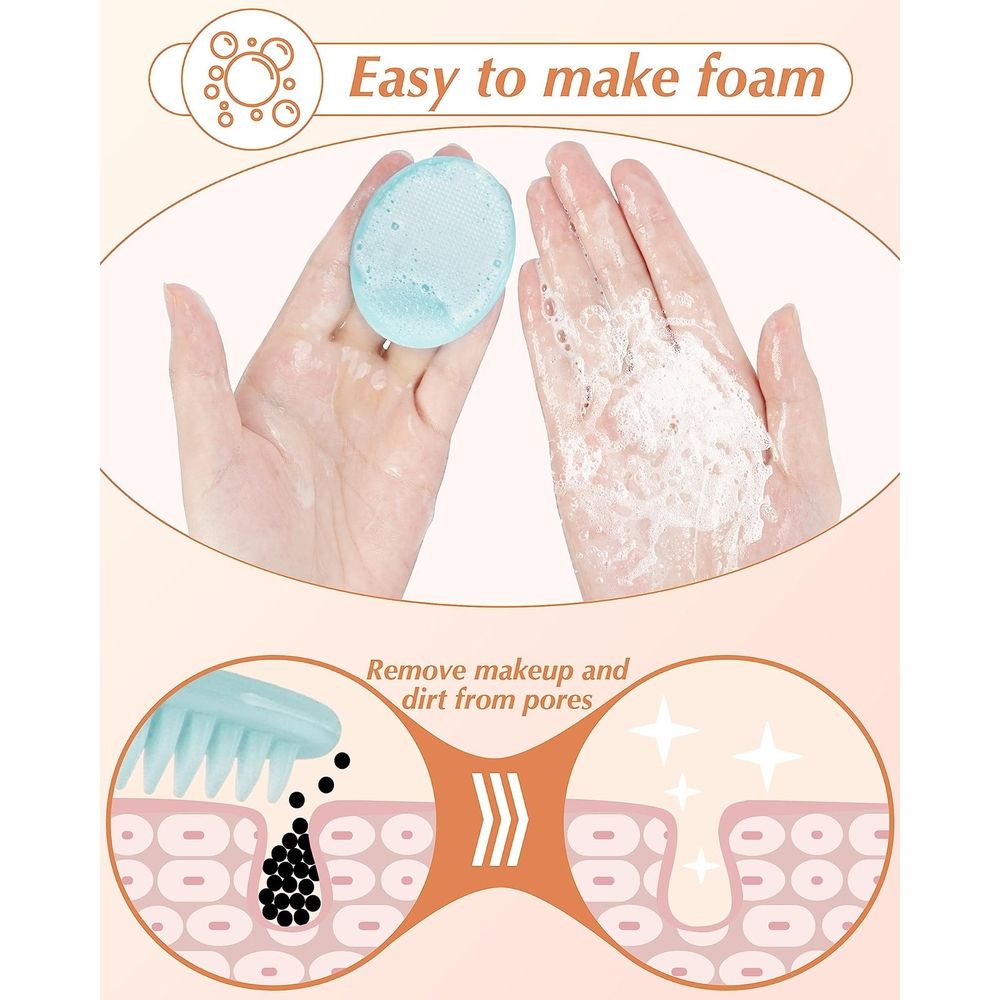 Silicone Face Scrubbers Exfoliator Brush Facial Cleansing Brush Pad Scrub Scrubby Pore Removing Best Friend for Women Bath Towels Bath Mats