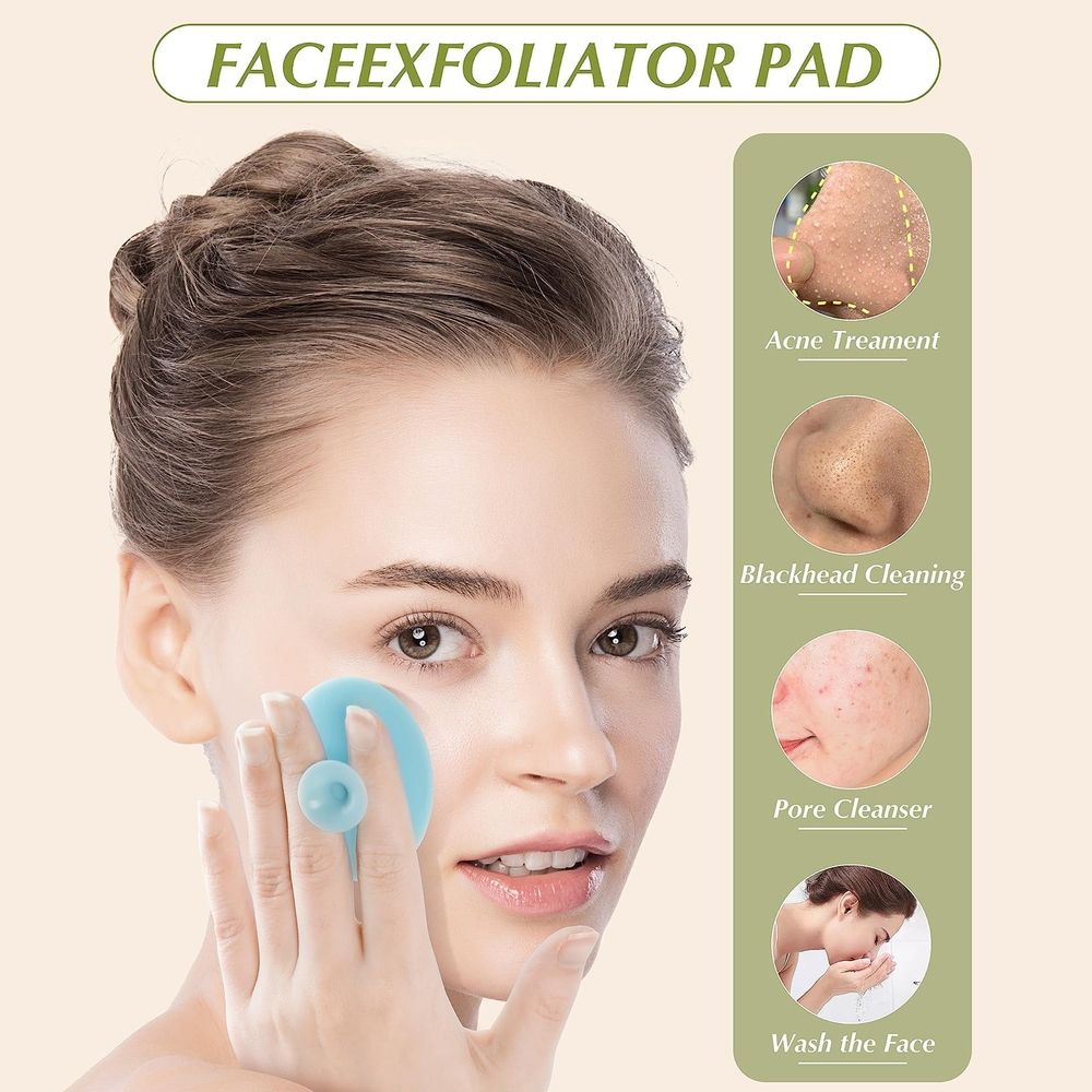 Silicone Face Scrubbers Exfoliator Brush Facial Cleansing Brush Pad Scrub Scrubby Pore Removing Best Friend for Women Bath Towels Bath Mats