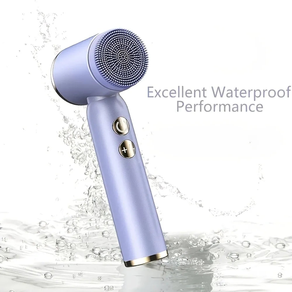 6-in-1 Electric Facial Cleanser, 3-Speed, LED Display（purple）